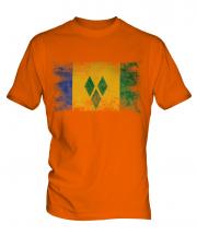 Saint Vincents And The Grenadines Distressed Flag Mens T-Shirt
