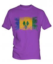 Saint Vincents And The Grenadines Distressed Flag Mens T-Shirt