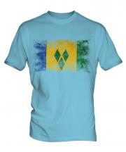 Saint Vincents And The Grenadines Distressed Flag Mens T-Shirt