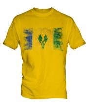 Saint Vincents And The Grenadines Distressed Flag Mens T-Shirt