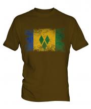 Saint Vincents And The Grenadines Distressed Flag Mens T-Shirt