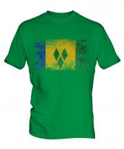 Saint Vincents And The Grenadines Distressed Flag Mens T-Shirt