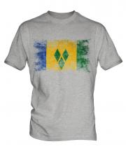 Saint Vincents And The Grenadines Distressed Flag Mens T-Shirt