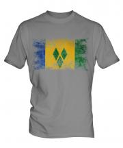 Saint Vincents And The Grenadines Distressed Flag Mens T-Shirt