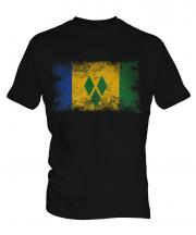 Saint Vincents And The Grenadines Distressed Flag Mens T-Shirt