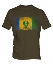 Saint Vincents And The Grenadines Distressed Flag Mens T-Shirt
