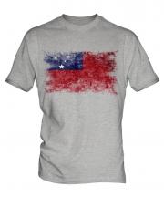 Samoa Distressed Flag Mens T-Shirt