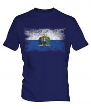 San Marino Distressed Flag Mens T-Shirt