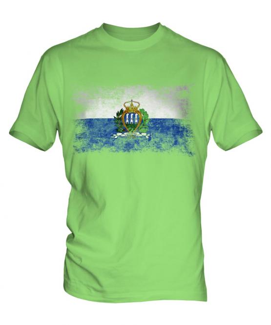 San Marino Distressed Flag Mens T-Shirt