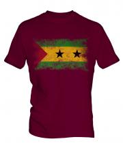 Sao Tome E Principe Distressed Flag Mens T-Shirt
