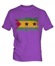Sao Tome E Principe Distressed Flag Mens T-Shirt