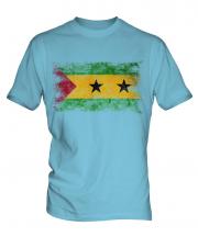 Sao Tome E Principe Distressed Flag Mens T-Shirt