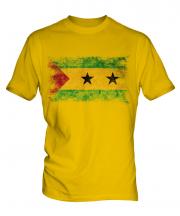Sao Tome E Principe Distressed Flag Mens T-Shirt