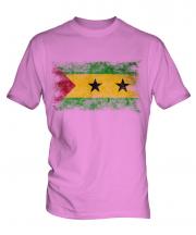Sao Tome E Principe Distressed Flag Mens T-Shirt