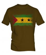 Sao Tome E Principe Distressed Flag Mens T-Shirt