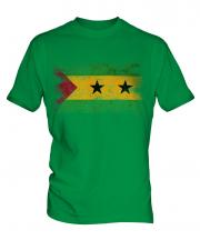 Sao Tome E Principe Distressed Flag Mens T-Shirt