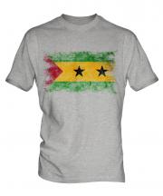 Sao Tome E Principe Distressed Flag Mens T-Shirt