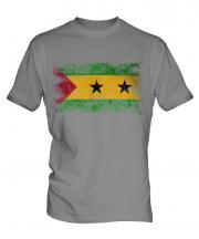 Sao Tome E Principe Distressed Flag Mens T-Shirt
