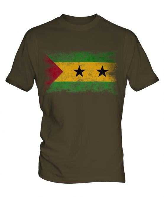Sao Tome E Principe Distressed Flag Mens T-Shirt