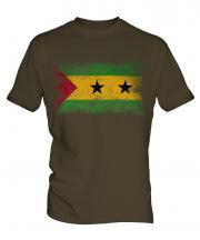 Sao Tome E Principe Distressed Flag Mens T-Shirt