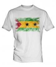 Sao Tome E Principe Distressed Flag Mens T-Shirt