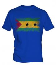Sao Tome E Principe Distressed Flag Mens T-Shirt