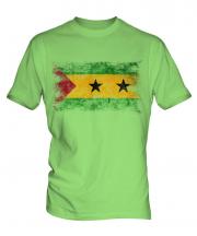 Sao Tome E Principe Distressed Flag Mens T-Shirt