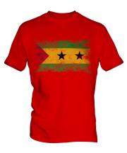 Sao Tome E Principe Distressed Flag Mens T-Shirt