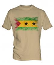 Sao Tome E Principe Distressed Flag Mens T-Shirt