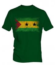 Sao Tome E Principe Distressed Flag Mens T-Shirt