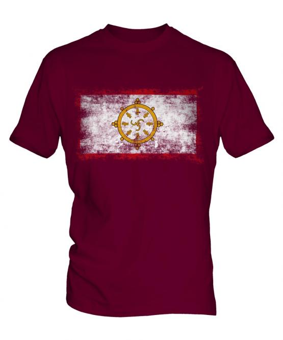 Sikkim Distressed Flag Mens T-Shirt