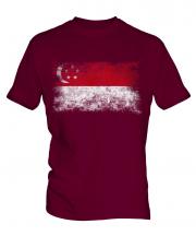 Singapore Distressed Flag Mens T-Shirt