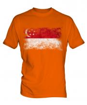 Singapore Distressed Flag Mens T-Shirt