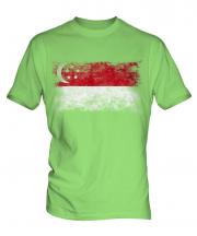 Singapore Distressed Flag Mens T-Shirt