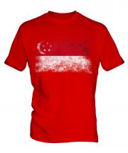 Singapore Distressed Flag Mens T-Shirt
