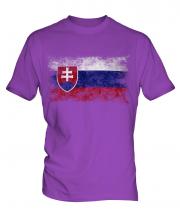 Slovakia Distressed Flag Mens T-Shirt