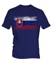 Slovakia Distressed Flag Mens T-Shirt