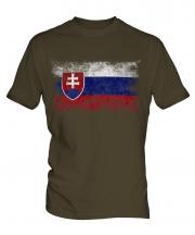 Slovakia Distressed Flag Mens T-Shirt