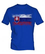 Slovakia Distressed Flag Mens T-Shirt