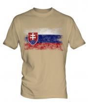 Slovakia Distressed Flag Mens T-Shirt