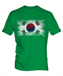 South Korea Distressed Flag Mens T-Shirt