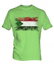 Sudan Distressed Flag Mens T-Shirt