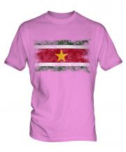 Suriname Distressed Flag Mens T-Shirt