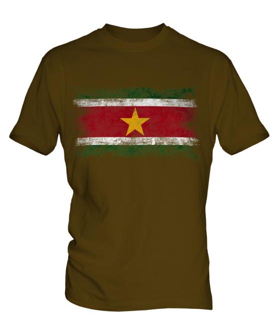Suriname Distressed Flag Mens T-Shirt