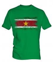 Suriname Distressed Flag Mens T-Shirt