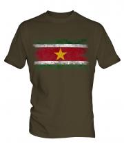 Suriname Distressed Flag Mens T-Shirt