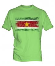 Suriname Distressed Flag Mens T-Shirt