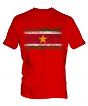 Suriname Distressed Flag Mens T-Shirt
