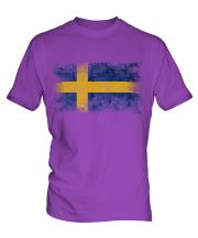 Sweden Distressed Flag Mens T-Shirt