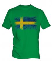Sweden Distressed Flag Mens T-Shirt